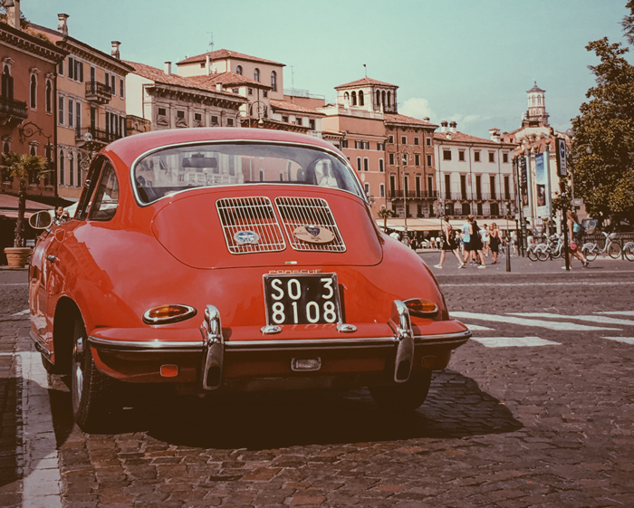The timeless charm of driving a super car through the streets of the Mille Miglia!