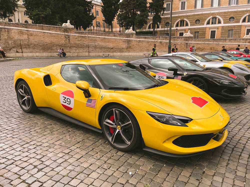 Ferrari Cavalcade 2023: finish line in Piazza del Popolo for 100 Ferraris